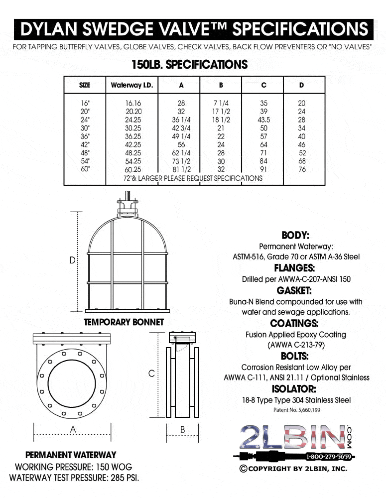 Dylan Cartridge Valve® Specs