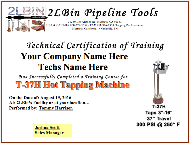 2LBin.com Technical Certification of Training