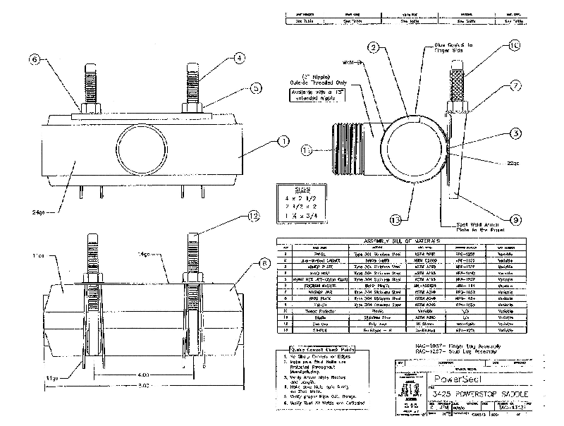 Hot Tap Saddles are used for tapping water, sewage and air systems.