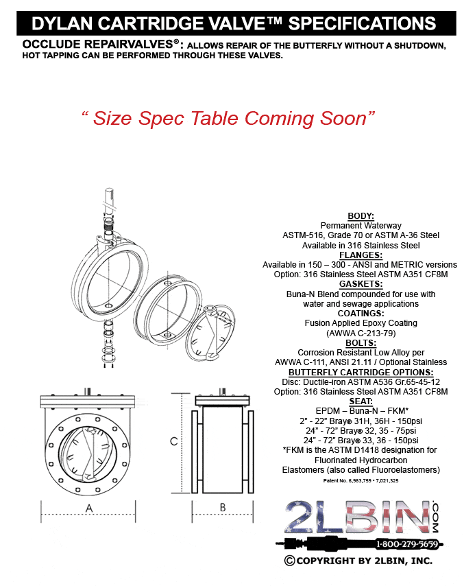 Dylan Cartridge Valve Specs