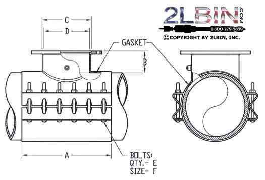 Fabricated Steel Tapping Sleeves and dimensions